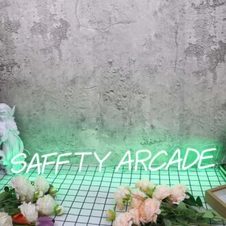 Safety Arcade Green Neon Sign
