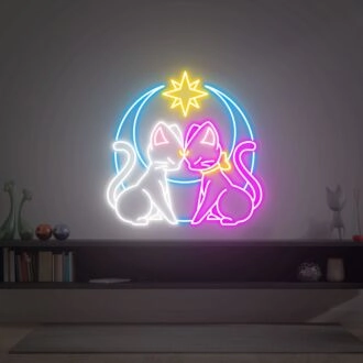 Brighten Up Your Space with Sailor Moon Luna Cat LED Neon Sign: Perfect for Anime-Themed Rooms, Home Offices, and Bar Ambiance