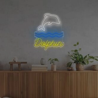 Brighten Up Your Space: Home, Bar, or Wedding with the Saltant Dolphin LED Neon Sign.