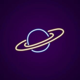 Saturn Neon Sign for Space Decor