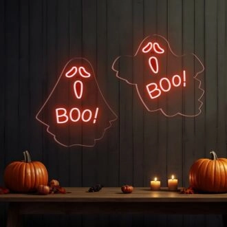 Elevate Your Halloween Ambiance: Screaming Ghosts LED Neon Sign Perfect for Home Decor, Haunted Houses, and Spooky Parties.