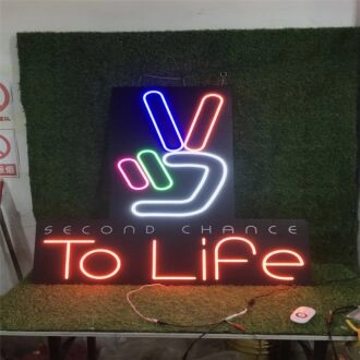 Brighten Your Space: Second Chance To Life UV Print LED Neon Sign for Home Decor, Vibrant Office Ambiance, and Memorable Celebrations.