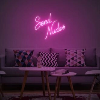 Send Nudes Neon Sign V2 adds a playful touch to any bedroom