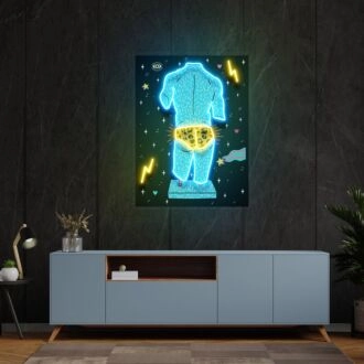 Brighten Your Space with Elegance - Set Of Posters With Greek Statues Led Uv Neon Sign for Home Decor, Office, and Sophisticated Events.