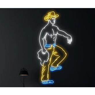 Sexy Bikini Cowboy Man Texas Led Neon Sign