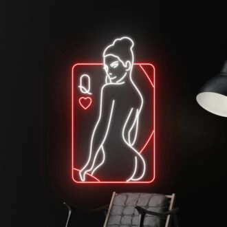 Sexy Girl Poker Custom Poker Neon Light Gambling Casino Poker Decor
