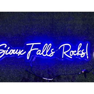 Brighten Up Your Bar, Office, or Storefront with the Stylish Sioux Falls Rocks Custom LED Neon Sign.