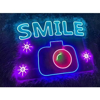 Smile Camera Neon Sign