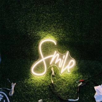 Brighten Up Your Space: Smile Warm White LED Neon Sign Perfect for Home Decor, Weddings, and Cozy Cafés.