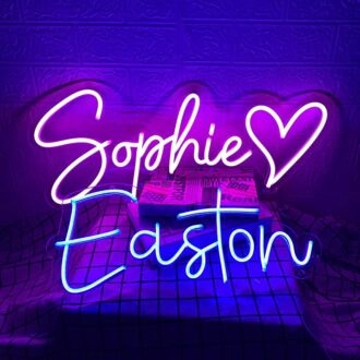 Sophie And Easton Neon Customize Your Name Signs With Heart Neon Sign