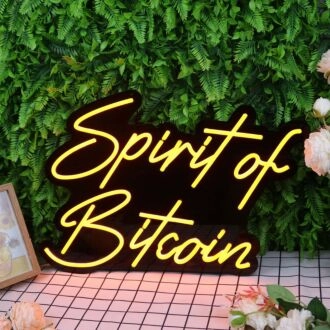 Spirit Of Bitcoin Orange Neon Sign