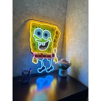 Brighten Up Your Space: Spongebob Squarepants UV X Neon Artwork Nautical Delight Perfect for Bars, Themed Parties, and Playrooms.