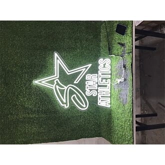Brighten Up Your Sports Bar, Gym or Game Room with the Star Athletics Logo Custom LED Neon Sign.