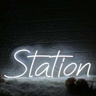 Station White Neon Sign