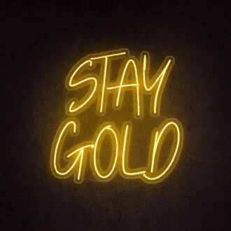 Stay Gold Neon Sign for Inspirational and Positive Decor