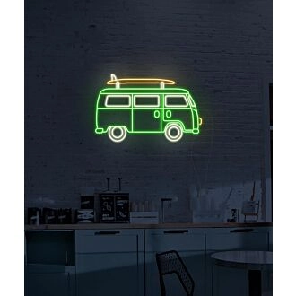 Surfer Caravan Neon Sign for Beach and Adventure Themes