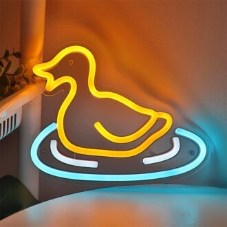 Brighten Your Space: Swimming Duck In Pool Pond LED Neon Sign - Perfect for Home Decor, Bars, and Outdoor Celebrations.