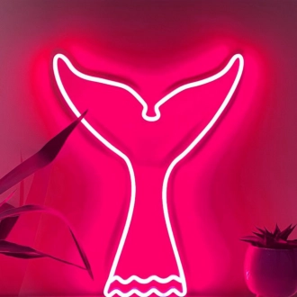 Tail Whale Wave Coastal-Themed Neon Sign