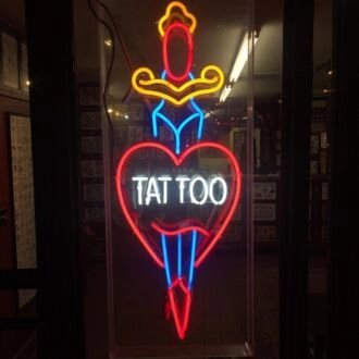 Tattoo Heart Shape Neon Sign Real Neon Light for Tattoo Studios