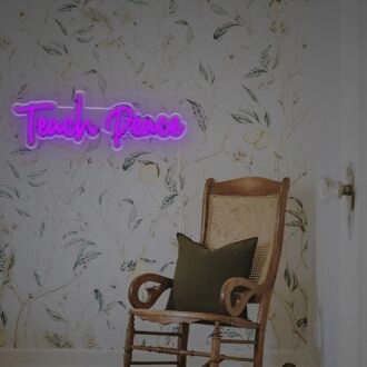 Brighten Up Your Space: Teach Peace LED Neon Sign for Home Décor, Office Inspiration, and Social Events