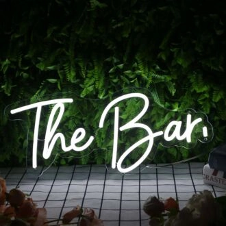 The Bar White Neon Sign for Bars and Social Spaces
