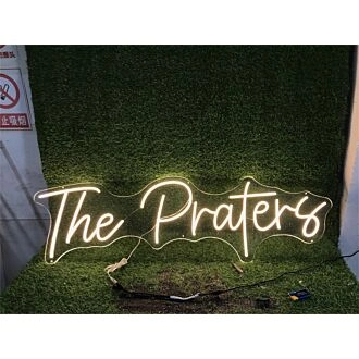 Brighten Up Your Space: The Praters Custom LED Neon Sign for Home Decor, Office Ambiance, and Vibrant Storefront Display.