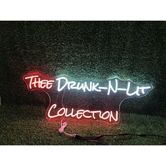 Elevate Your Bar, Party, or Wedding Ambience with Thee Drunk N Lit Collection LED Neon Sign.