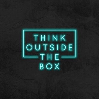 Think Outside The Box Neon Sign v2 for Inspirational and Creative Spaces