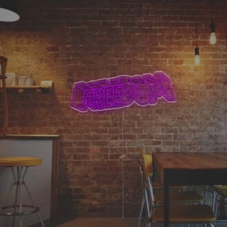 Enhance Your Space: Elevate Home Decor, Office Vibes, or Bar Atmosphere with the Three-Dimensional Freedom Word LED Neon Sign