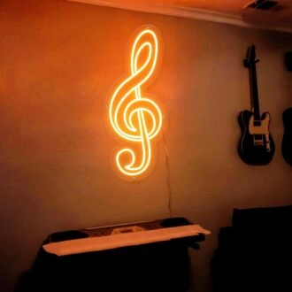 Treble Clef Note Neon Sign for Music Lovers
