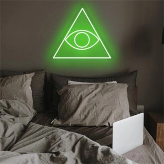 Enhance Your Space: Triangle Eye LED Neon Sign - Perfect for Home Decor, Bars, and Trendy Office Environments
