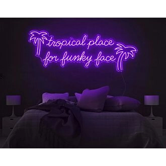 Tropical Place For Funky Face LED Neon Sign