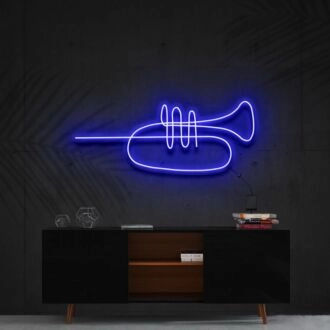 Trumpet Line Art Neon Sign for Music Lovers and Artistic Decor