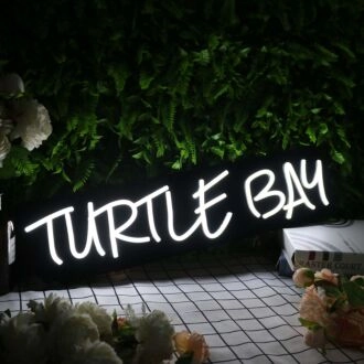 Turtle Bar White Neon Sign