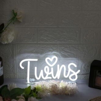 Twins White Neon Sign