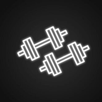Two Dumbbells Neon Sign Ideal for gyms and fitness enthusiasts