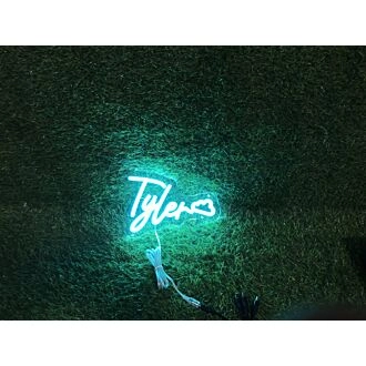 Brighten Up Your Space: Tyler Blue LED Neon Sign Perfect for Home Decor, Office Ambiance, and Vibrant Bar Settings.