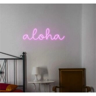 Brighten Up Your Space: Wall Decor Home LED Sign Aloha LED Neon Sign Ideal for Bar, Weddings, and Home Ambiance.