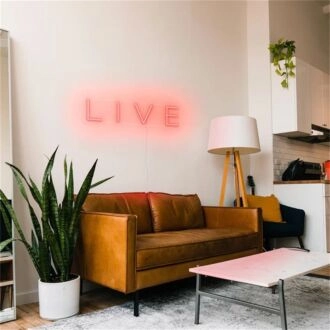 Brighten Up Your Space: Wall Decor Home Live LED Sign, Perfect for Bars, Weddings, and Office Ambiance