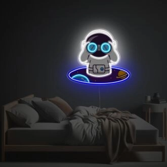 Brighten Your Space Adventure: Watching Astronaut In Space Hole LED Neon Acrylic Artwork Perfect for Bedrooms, Gaming Rooms, and Space-Themed Parties.