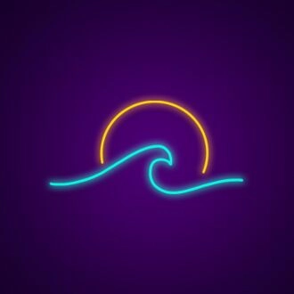 Wave Neon Sign for Nature and Coastal Decor