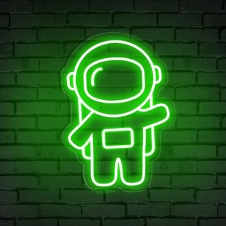 Waving Astronaut Cute Space Neon Sign: Elevate Your Child's Room, Play Area, or Themed Party Ambiance