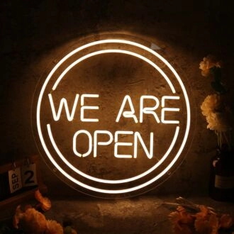 We Are Open White Neon Sign