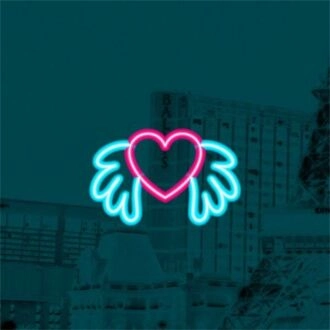 Erhellen Sie Ihre Hochzeit, Bar und romantischen Abende mit dem Winged Heart LED-Neonschild.