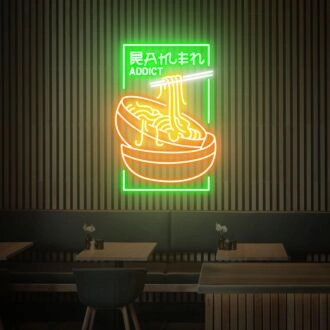 Brighten Up Your Kitchen, Sushi Bar, or Asian-Inspired Space with the Wok In Box Led Neon Sign Ramen Japanese Noodles Led Neon Light