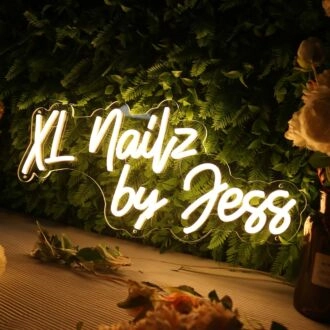 XL Nailz By Jess Yellow Neon Sign