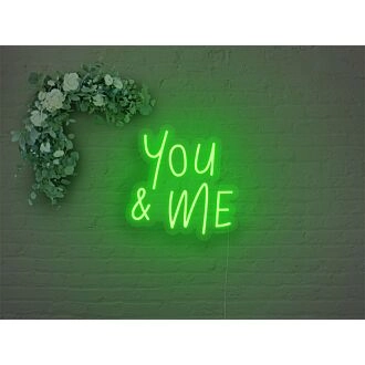Brighten Your Romance and Celebrations: You and Me LED Neon Sign for Weddings, Anniversaries, and Cozy Home Evenings.