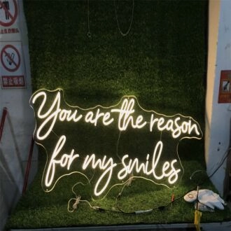 Brighten Your Special Moments: From Weddings to Home Decor with the You Are The Reason For My Smiles White Custom LED Neon Sign