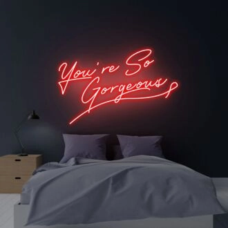 Brighten Up Your Space: You Re So Gorgeous Neon Sign Led Light, Perfect for Weddings, Bars, and Home Decor Hand Crafted Wall Hangings.