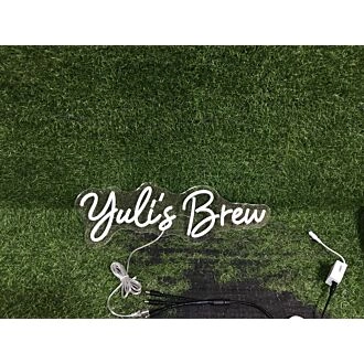 Yulis Brew White LED Neon Sign
